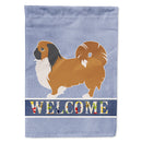 Pekingese Welcome House Flag 28x40 Porch Sleeve Pole Decorative Outside Yard Banner Artwork Wall Hanging, Polyester