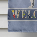 French Bulldog Welcome House Flag 28x40 Porch Sleeve Pole Decorative Outside Yard Banner Artwork Wall Hanging, Polyester