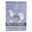 Chinese Crested Welcome House Flag 28x40 Porch Sleeve Pole Decorative Outside Yard Banner Artwork Wall Hanging, Polyester