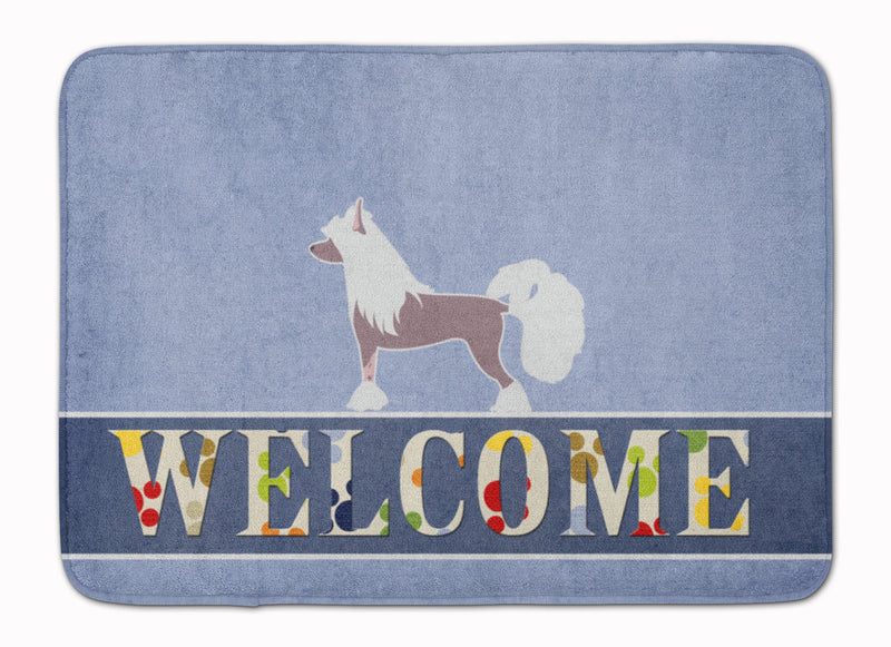 Chinese Crested Welcome Machine Washable Memory Foam Mat BB5547RUG