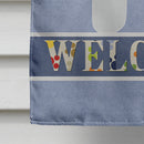 Bichon Frise Welcome House Flag 28x40 Porch Sleeve Pole Decorative Outside Yard Banner Artwork Wall Hanging, Polyester