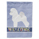 Bichon Frise Welcome House Flag 28x40 Porch Sleeve Pole Decorative Outside Yard Banner Artwork Wall Hanging, Polyester