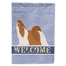 Shih Tzu Welcome House Flag 28x40 Porch Sleeve Pole Decorative Outside Yard Banner Artwork Wall Hanging, Polyester