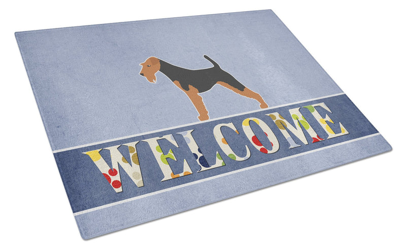 Airedale Terrier Welcome Glass Cutting Board Large BB5561LCB