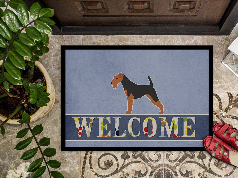 Airedale Terrier Welcome Indoor or Outdoor Mat 18x27 BB5561MAT