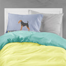 Airedale Terrier Welcome Fabric Standard Pillowcase – Artistic Decorative Front, White Back BB5561PILLOWCASE