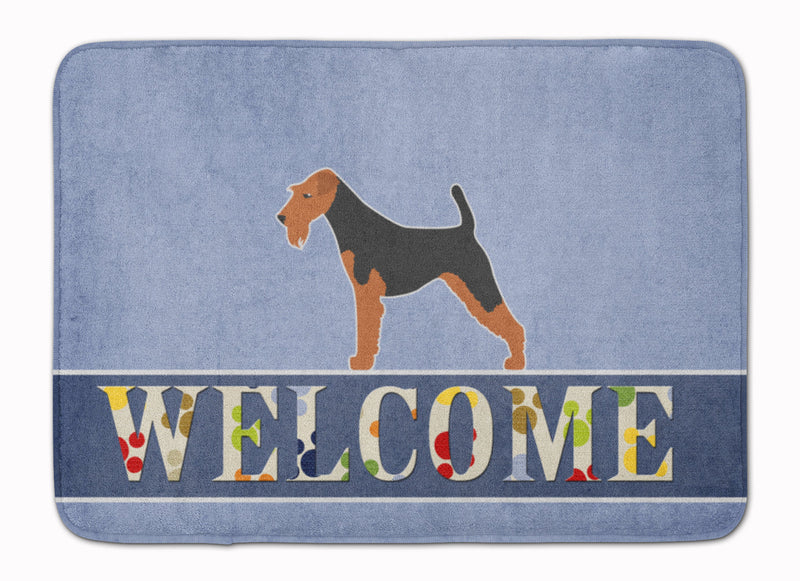 Airedale Terrier Welcome Machine Washable Memory Foam Mat BB5561RUG