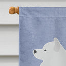 Samoyed Welcome House Flag 28x40 Porch Sleeve Pole Decorative Outside Yard Banner Artwork Wall Hanging, Polyester