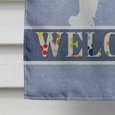 Samoyed Welcome House Flag 28x40 Porch Sleeve Pole Decorative Outside Yard Banner Artwork Wall Hanging, Polyester