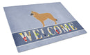 Belgian Shepherd Welcome Cutting Board Tempered Glass Kitchen Cutting Surface, Heat Resistant Chopping, Non-Slip Feet, Food Prep & Serving