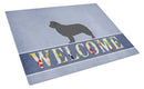 Newfoundland Welcome Cutting Board Tempered Glass Kitchen Cutting Surface, Heat Resistant Chopping, Non-Slip Feet, Food Prep & Serving