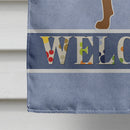Rottweiler Welcome House Flag 28x40 Porch Sleeve Pole Decorative Outside Yard Banner Artwork Wall Hanging, Polyester