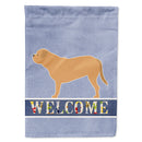 Dogue de Bordeaux Welcome House Flag 28x40 Porch Sleeve Pole Decorative Outside Yard Banner Artwork Wall Hanging, Polyester
