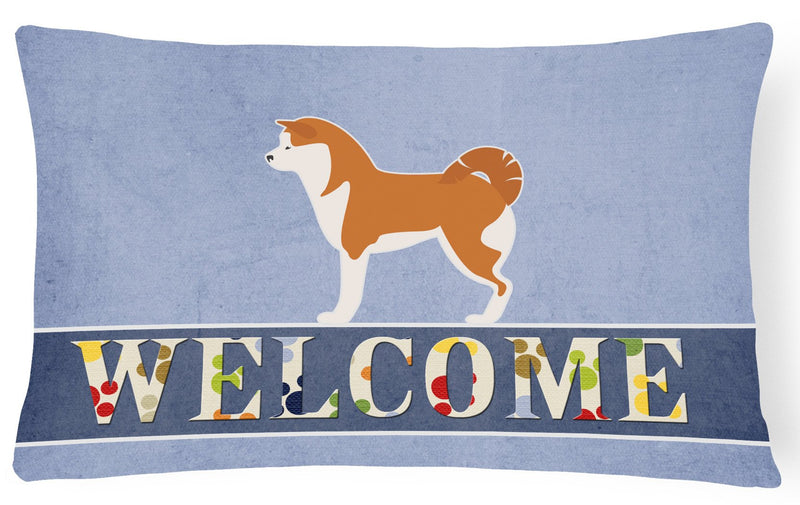 Akita Welcome Canvas Fabric Decorative Pillow BB5576PW1216