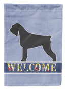 Giant Schnauzer Welcome House Flag 28x40 Porch Sleeve Pole Decorative Outside Yard Banner Artwork Wall Hanging, Polyester