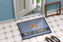Basenji Welcome Doormat Indoor Outdoor 24H X 36W Front Door Mat Rugs for Entryway, Non Slip Washable Low Pile,