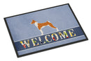 Basenji Welcome Doormat Indoor Outdoor 24H X 36W Front Door Mat Rugs for Entryway, Non Slip Washable Low Pile,