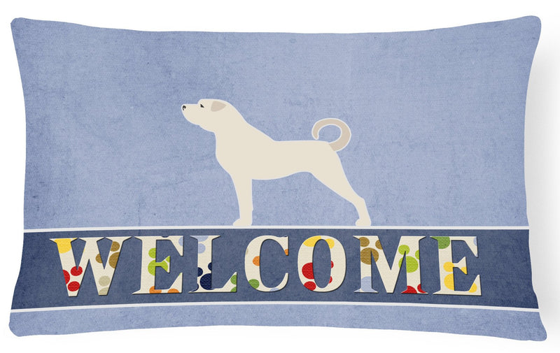 Anatolian Shepherd Welcome Canvas Fabric Decorative Pillow BB5581PW1216