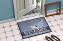 Bull Terrier Welcome Doormat Indoor Outdoor 18H X 27W Front Door Mat Rugs for Entryway, Non Slip Washable