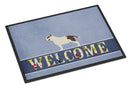 Bull Terrier Welcome Doormat Indoor Outdoor 18H X 27W Front Door Mat Rugs for Entryway, Non Slip Washable