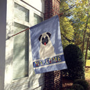 Pug Cream Welcome House Flag 28x40 Porch Sleeve Pole Decorative Outside Yard Banner Artwork Wall Hanging, Polyester