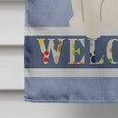 Pug Cream Welcome House Flag 28x40 Porch Sleeve Pole Decorative Outside Yard Banner Artwork Wall Hanging, Polyester
