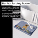 Pug Brown Welcome Memory Foam Kitchen Mat Machine Washable Anti-Fatigue Cushion Comfort Bath or Kitchen Rug