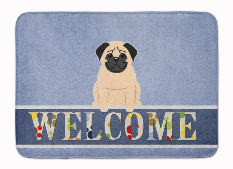 Pug Fawn Welcome Machine Washable Memory Foam Mat BB5589RUG