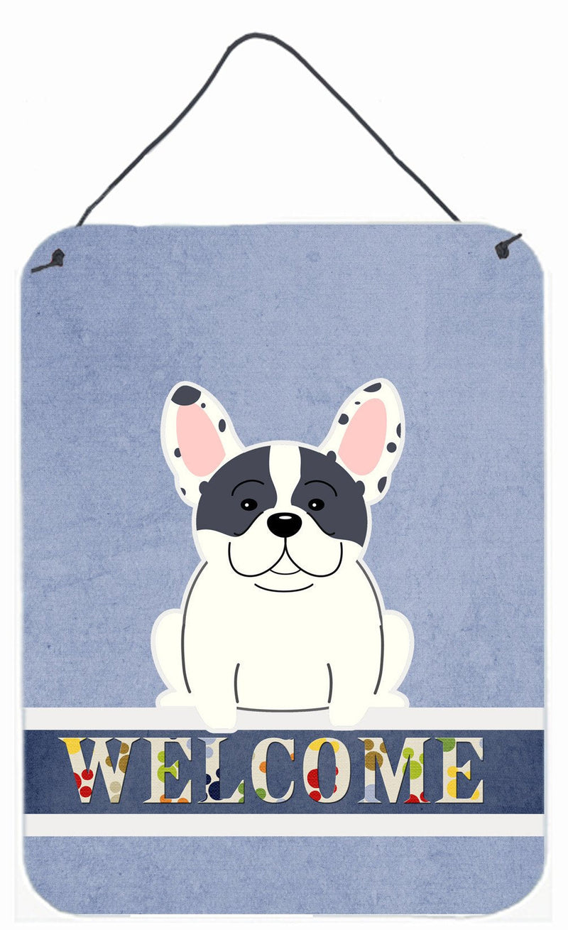 French Bulldog Piebald Welcome Wall or Door Hanging Prints BB5592DS1216