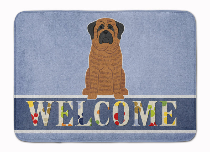 Mastiff Brindle Welcome Machine Washable Memory Foam Mat BB5596RUG