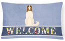 Borzoi Welcome Canvas Fabric Decorative Pillow BB5604PW1216