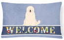 South Russian Sheepdog Welcome Decorative Throw Pillow 12x16 Indoor Outdoor Accent Cushion, Fabric Cover with Insert for Sofa, Bed, Porch & Living Room