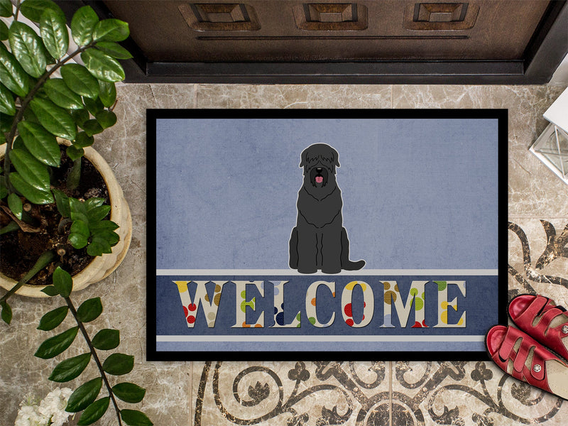 Black Russian Terrier Welcome Doormat - 18x27 Decorative Floor Mat – Indoor/Outdoor Rug with Artistic Flair BB5607MAT