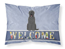 Black Russian Terrier Welcome Fabric Standard Pillowcase – Artistic Decorative Front, White Back BB5607PILLOWCASE