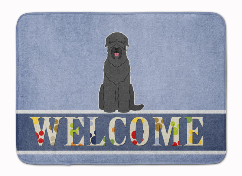 Black Russian Terrier Welcome Machine Washable Memory Foam Mat BB5607RUG