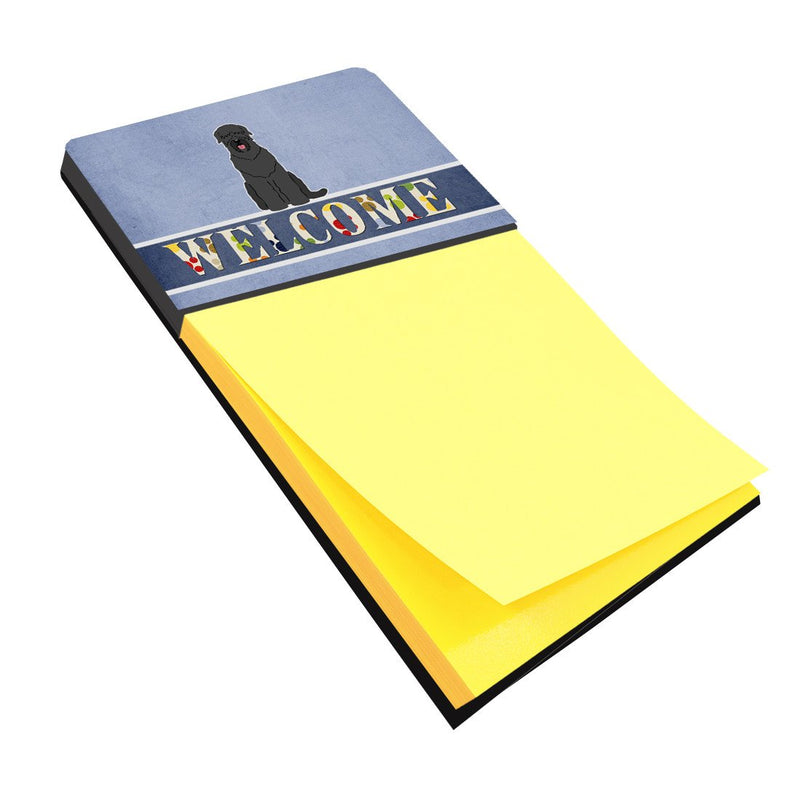 Black Russian Terrier Welcome Sticky Note Holder BB5607SN- Refiilable Desk Accessory Note Pad