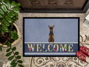 Manchester Terrier Welcome Doormat Indoor Outdoor 18H X 27W Front Door Mat Rugs for Entryway, Non Slip Washable