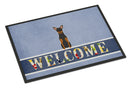 Manchester Terrier Welcome Doormat Indoor Outdoor 18H X 27W Front Door Mat Rugs for Entryway, Non Slip Washable