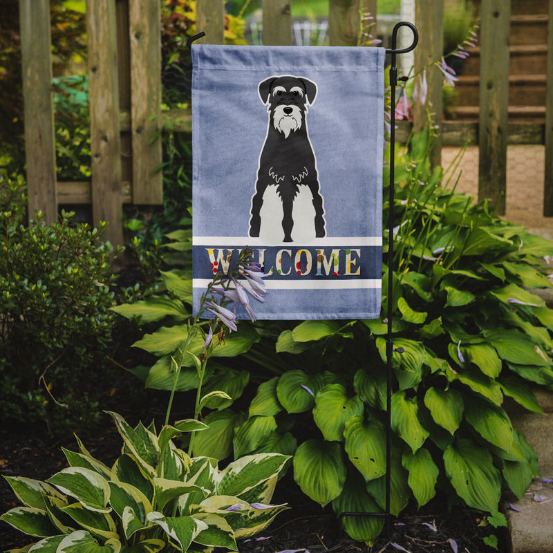 Standard Schnauzer Salt and Pepper Welcome Flag Garden Size BB5614GF