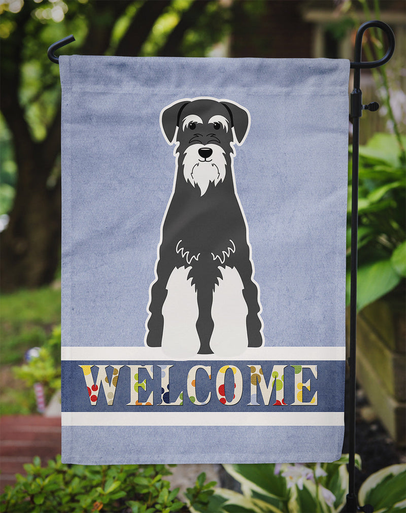 Standard Schnauzer Salt and Pepper Welcome Flag Garden Size BB5614GF