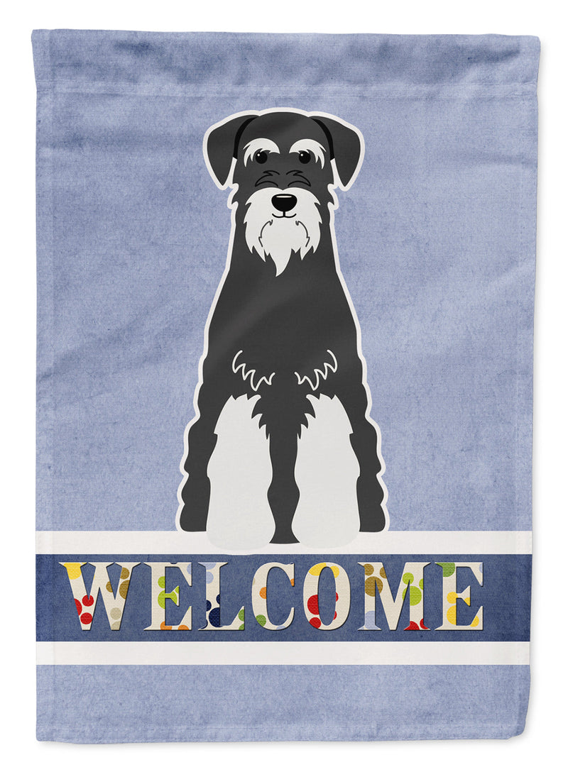 Standard Schnauzer Salt and Pepper Welcome Flag Garden Size BB5614GF