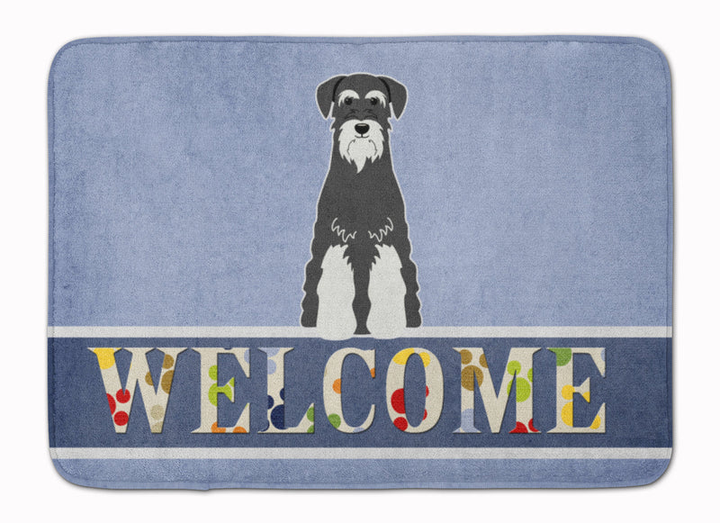 Standard Schnauzer Salt and Pepper Welcome Machine Washable Memory Foam Mat BB5614RUG