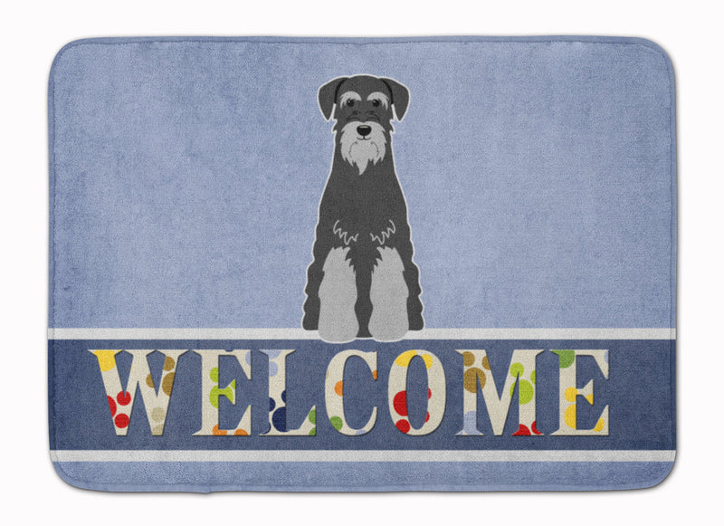 Standard Schnauzer Black Grey Welcome Machine Washable Memory Foam Mat BB5615RUG