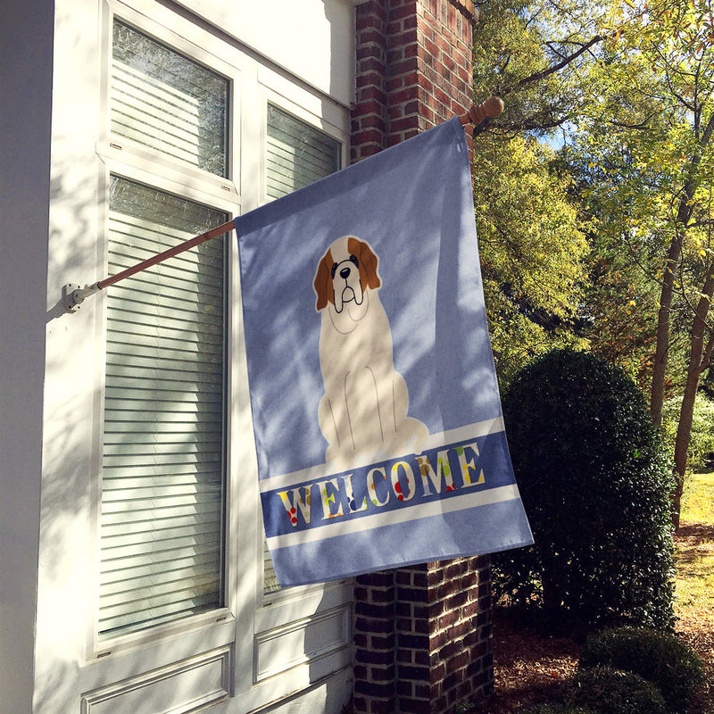 Saint Bernard Welcome Flag Canvas House Size BB5616CHF