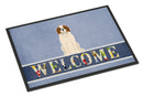 Saint Bernard Welcome Doormat Indoor Outdoor 18H X 27W Front Door Mat Rugs for Entryway, Non Slip Washable
