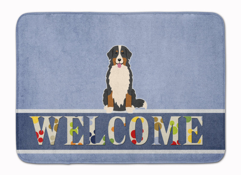 Bernese Mountain Dog Welcome Machine Washable Memory Foam Mat BB5617RUG