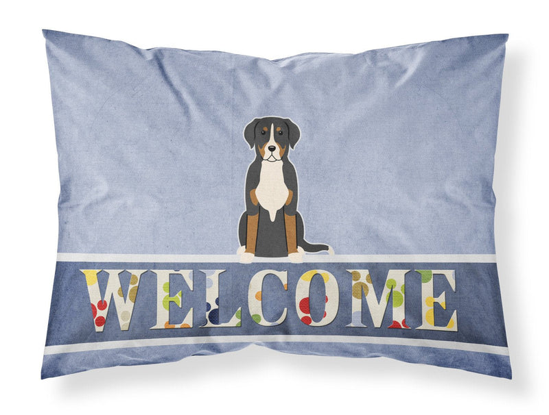 Greater Swiss Mountain Dog Welcome Fabric Standard Pillowcase BB5618PILLOWCASE