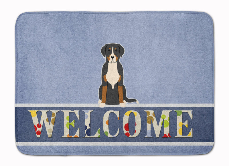 Greater Swiss Mountain Dog Welcome Machine Washable Memory Foam Mat BB5618RUG