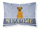 Border Terrier Welcome Fabric Standard Pillowcase – Artistic Decorative Front, White Back BB5620PILLOWCASE
