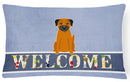 Border Terrier Welcome Canvas Fabric Decorative Pillow BB5620PW1216